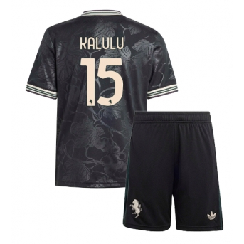Billige Fotballdrakt Juventus Pierre Kalulu #15 Replika Tredjedraktsett Barn 2025-26 Kortermet (med bukser)